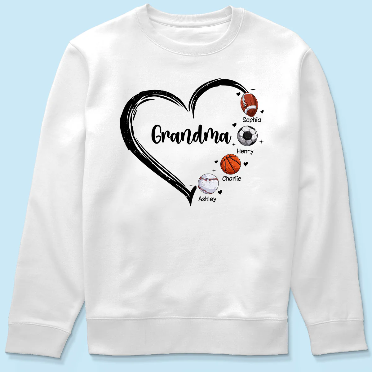 Sport Grandma Mom Heart Personalized Shirt - Image 6