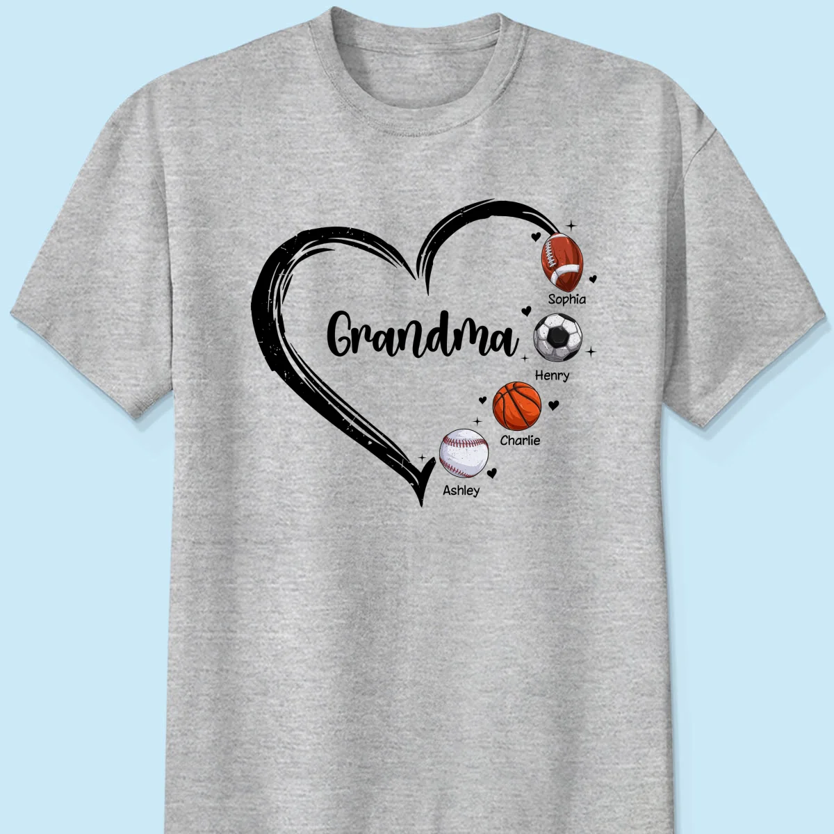 Sport Grandma Mom Heart Personalized Shirt - Image 8