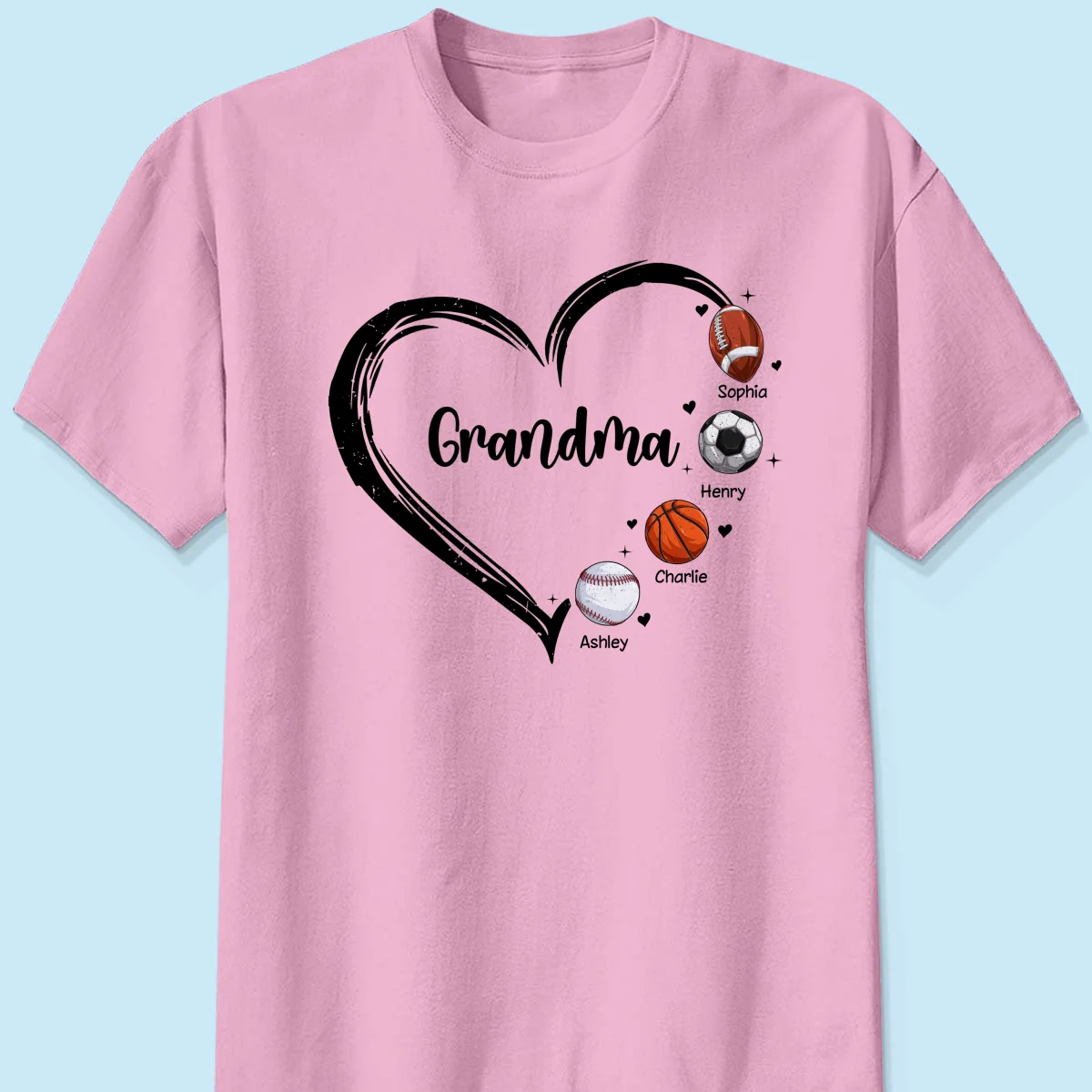 Sport Grandma Mom Heart Personalized Shirt - Image 9