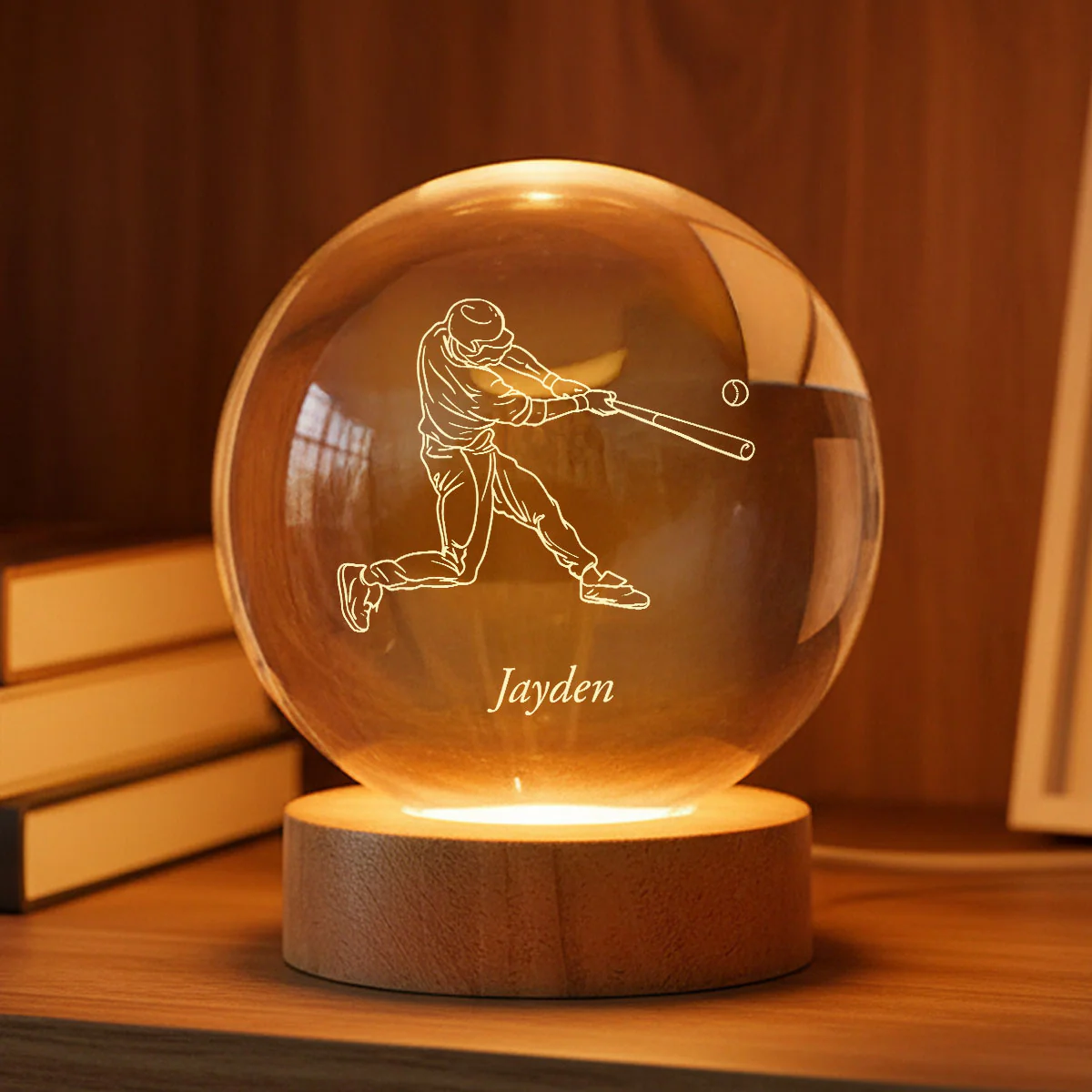 Sport Lover 3D Illusion Art - Personalized Crystal Ball LED Night Light - Gift For Sport Lover Baseball, Football, Gymnastics, Volleyball, Soccer - Image 6