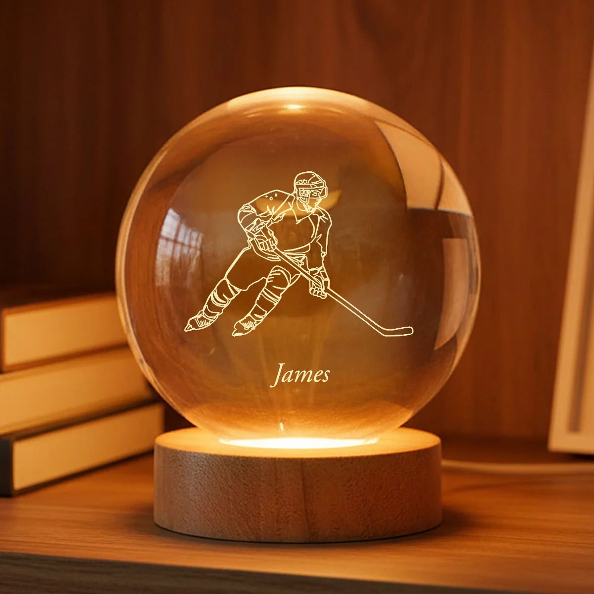 Sport Lover 3D Illusion Art - Personalized Crystal Ball LED Night Light - Gift For Sport Lover Baseball, Football, Gymnastics, Volleyball, Soccer - Image 9