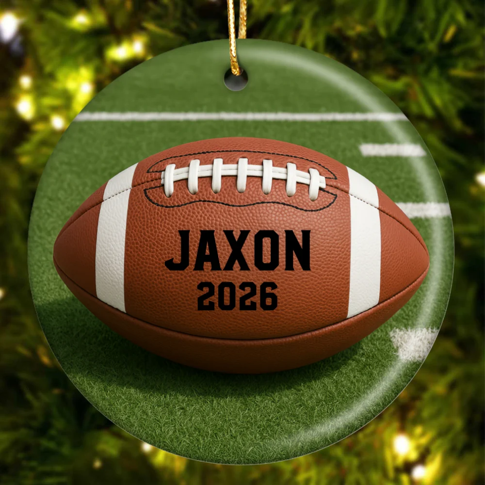 3D Effect Sport Player Custom Name & Number Soccer Baseball Football Basketball - Personalized Ceramic Ornament - Christmas Gift For Teenage, Kid - Image 12