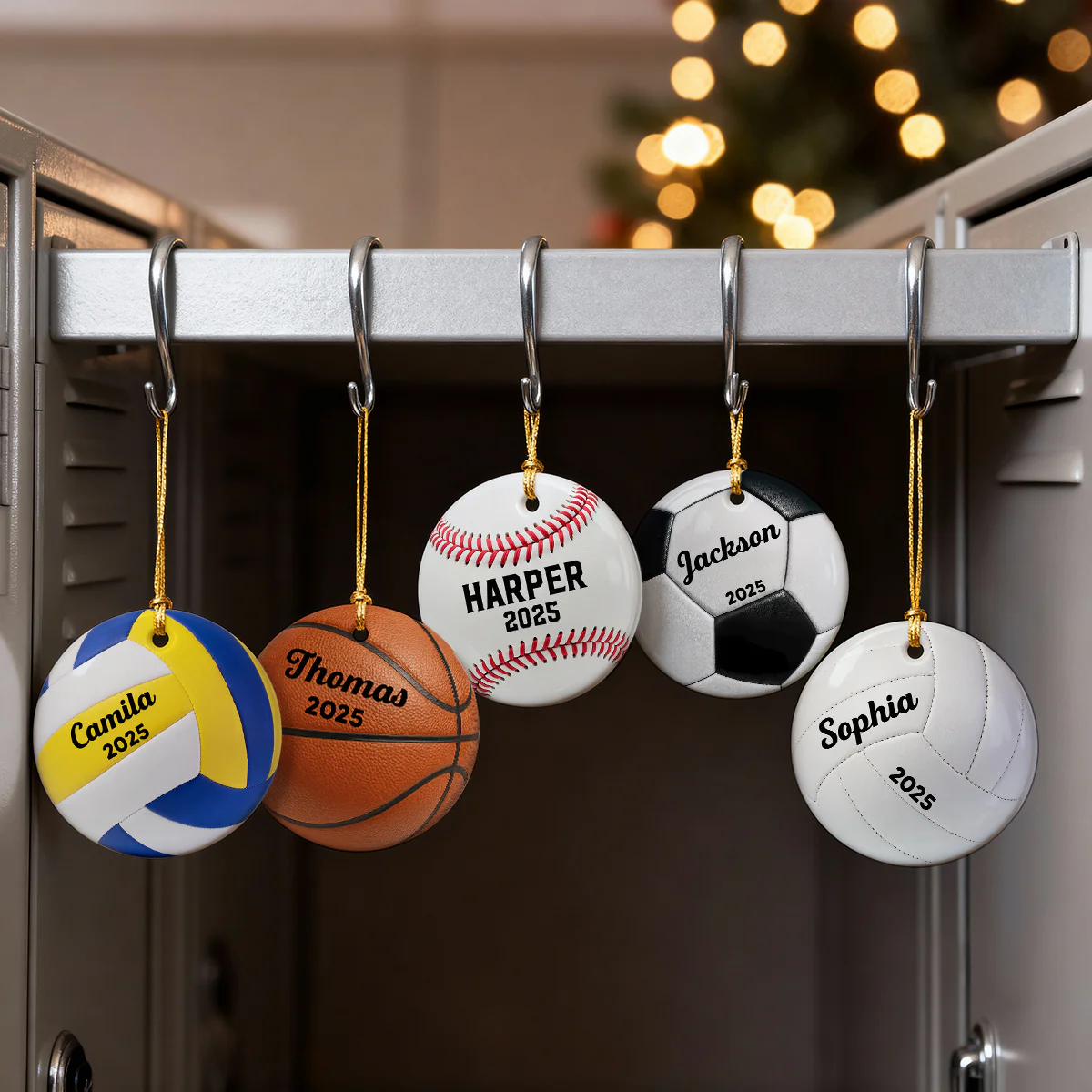 3D Effect Sport Player Custom Name & Number Soccer Baseball Football Basketball - Personalized Ceramic Ornament - Christmas Gift For Teenage, Kid - Image 5