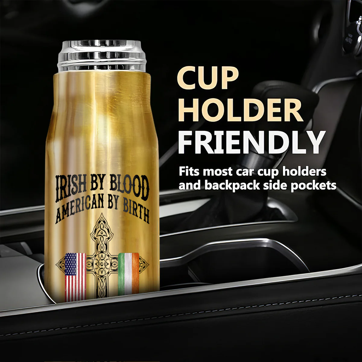 St. Patrick's Day Irish By Blood American By Birth Customize Title Personalized Bullet Tumbler - Image 5