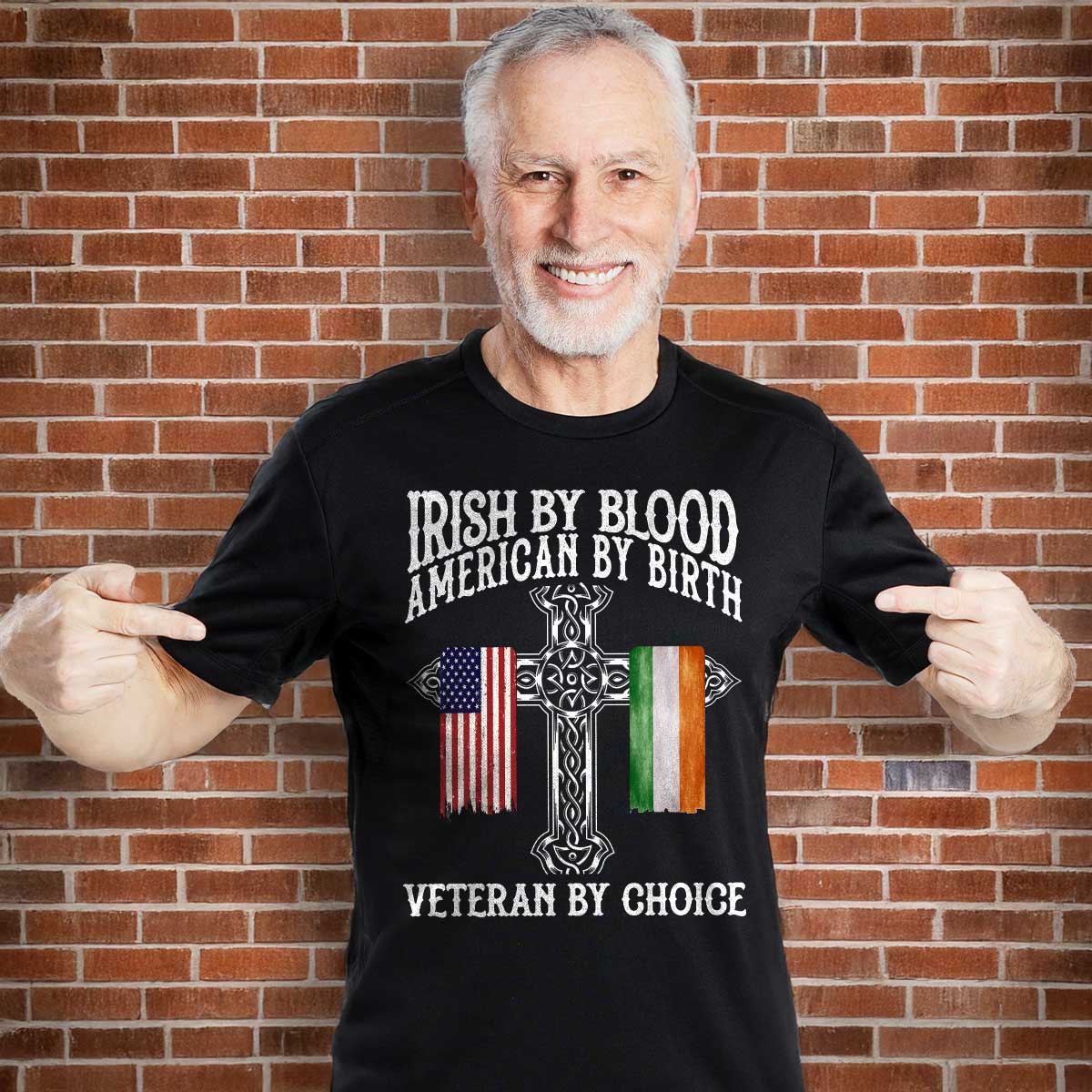 Proud Irish By Blood American By Birth Veteran By Choice Personalized Shirt, Customize Title - Image 6