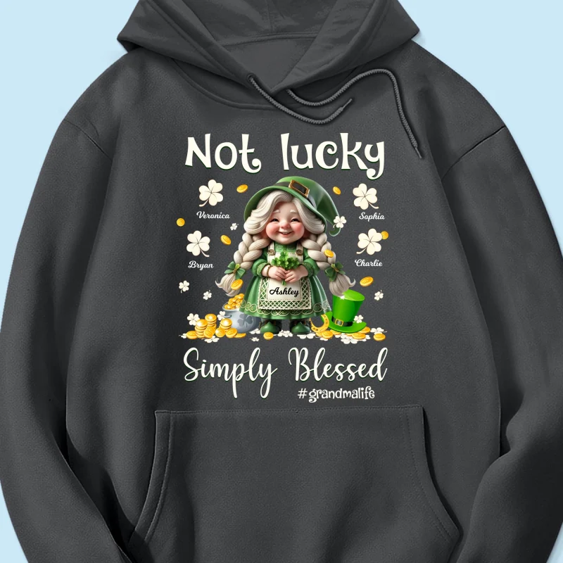 St. Patrick's Day Not Lucky Simply Bless Gnome Grandma Personalized Shirt - Image 17