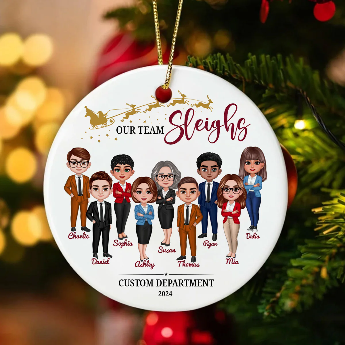 Staff Christmas Gifts, Best Team Ever Christmas Ornaments, Our Team Sleigh 2025 Ornament, Company Christmas Gift for Employees - Image 6