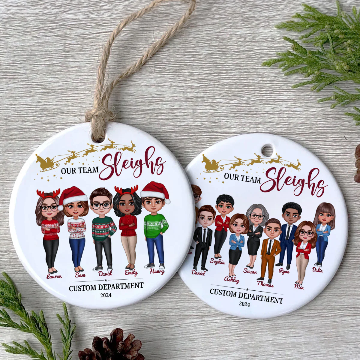 Staff Christmas Gifts, Best Team Ever Christmas Ornaments, Our Team Sleigh 2025 Ornament, Company Christmas Gift for Employees - Image 8