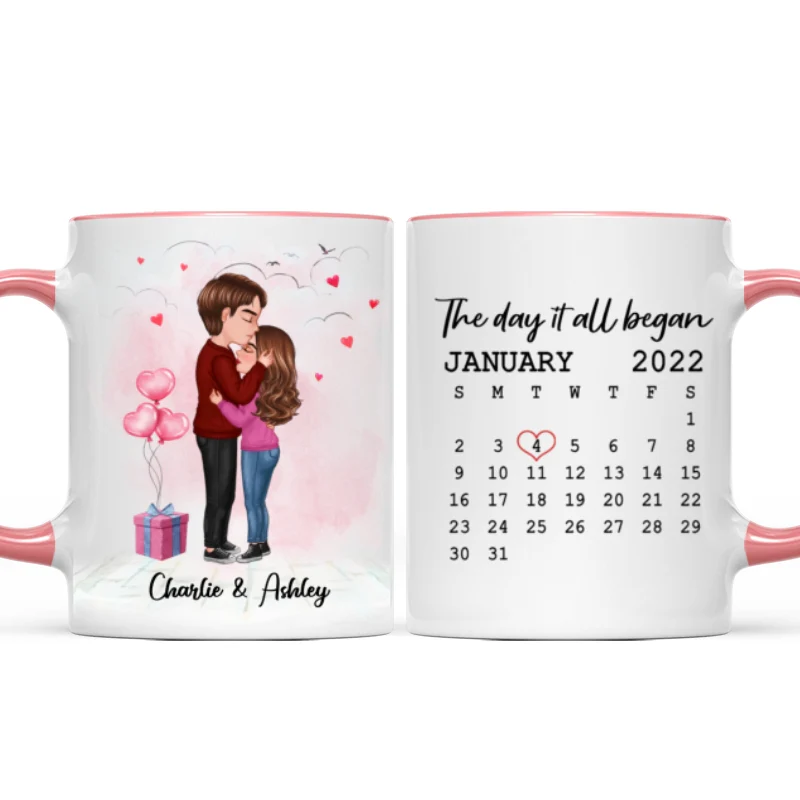Standing Doll Couple Kissing Personalized Mug - Gift For Him Gift For Her - Image 8