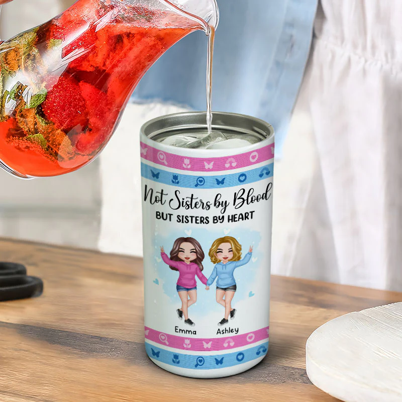 Standing Doll Hoodie Besties Personalized 4 In 1 Can Cooler - Image 4