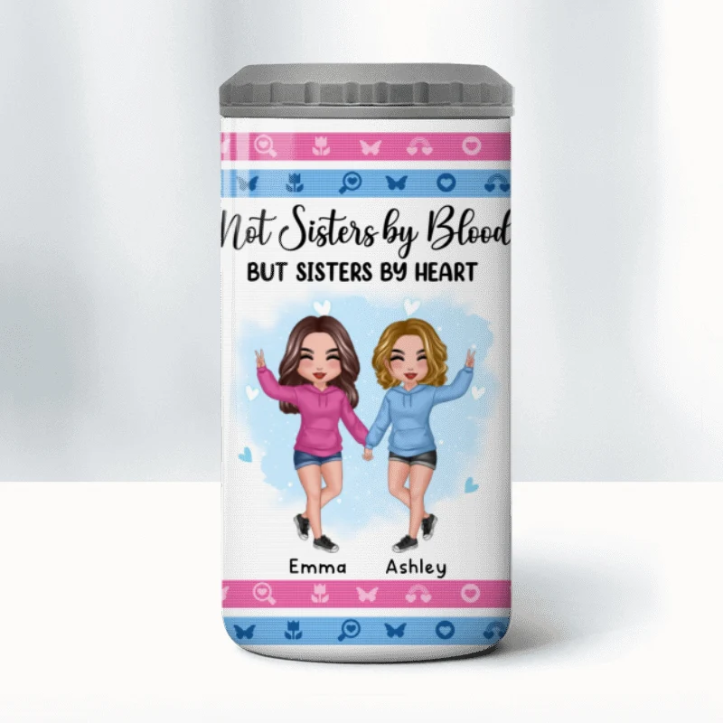 Standing Doll Hoodie Besties Personalized 4 In 1 Can Cooler - Image 8