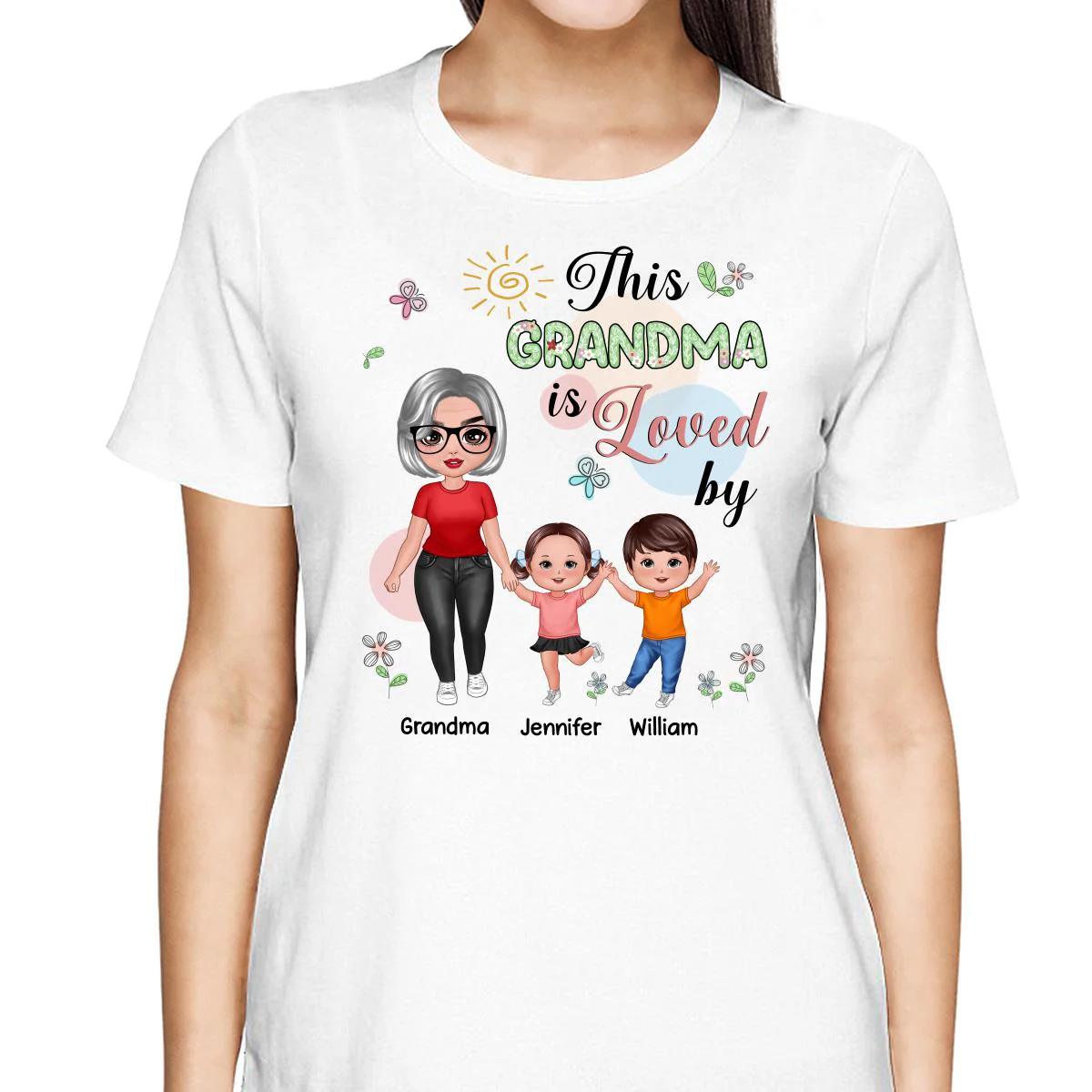 Standing Doll Mom Grandma Kids Personalized Shirt - Image 2
