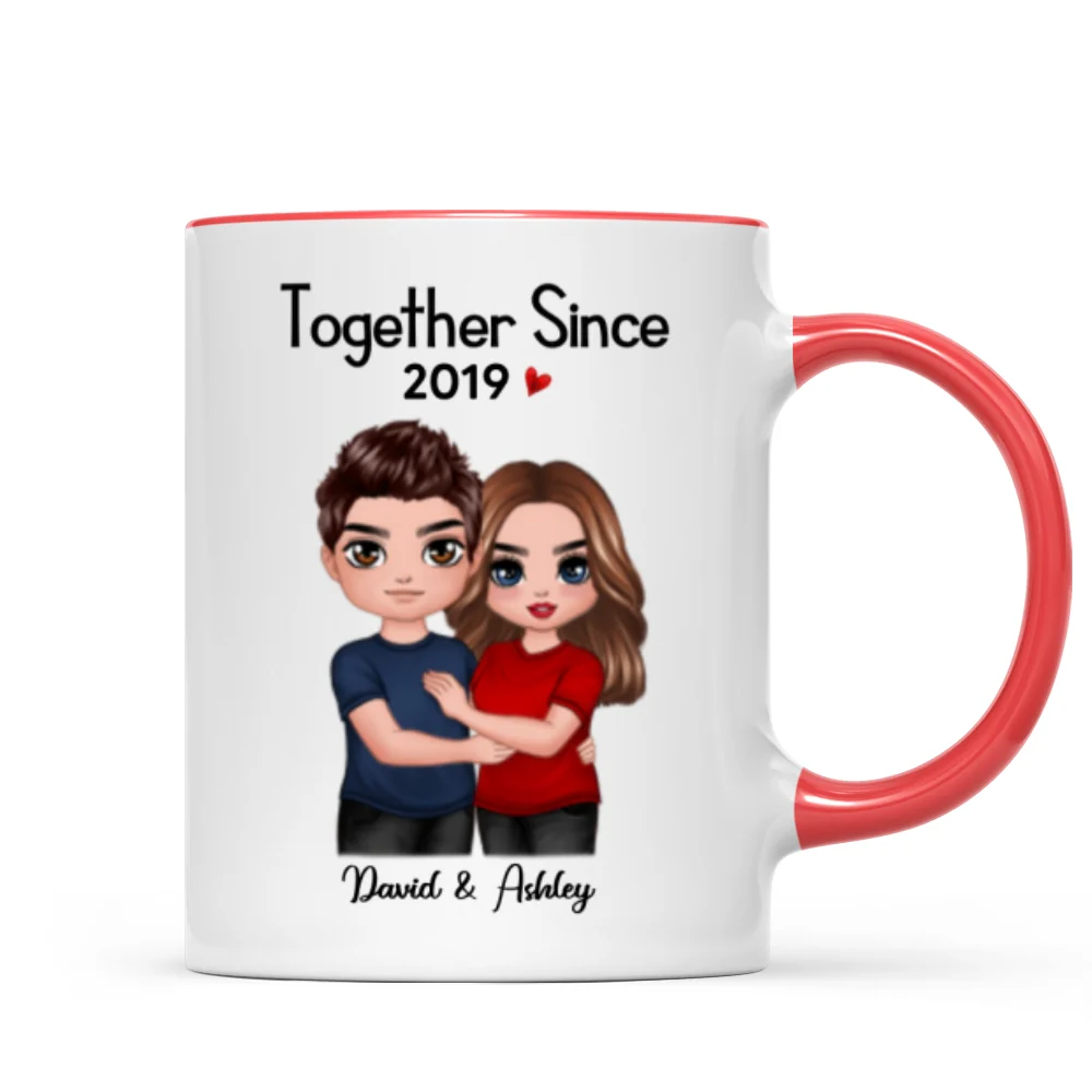 Standing Embracing Doll Couple Valentine‘s Anniversary Gift For Him Gift For Her Personalized Mug - Image 7