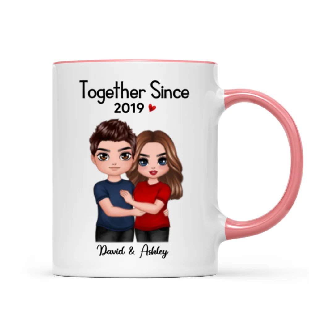 Standing Embracing Doll Couple Valentine‘s Anniversary Gift For Him Gift For Her Personalized Mug - Image 9