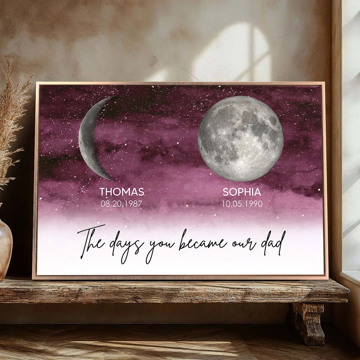 Starry Night Custom Birth Moon Phase The Days You Became Our Dad - Personalized Poster - Gift For Dad, Gift For Husband, Gift For Grandpa - Image 10