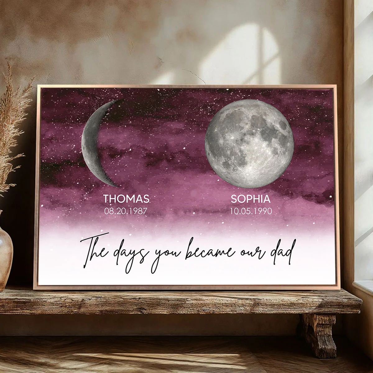 Starry Night Custom Birth Moon Phase The Days You Became Our Dad Personalized Poster, Father's Day Gift - Image 9