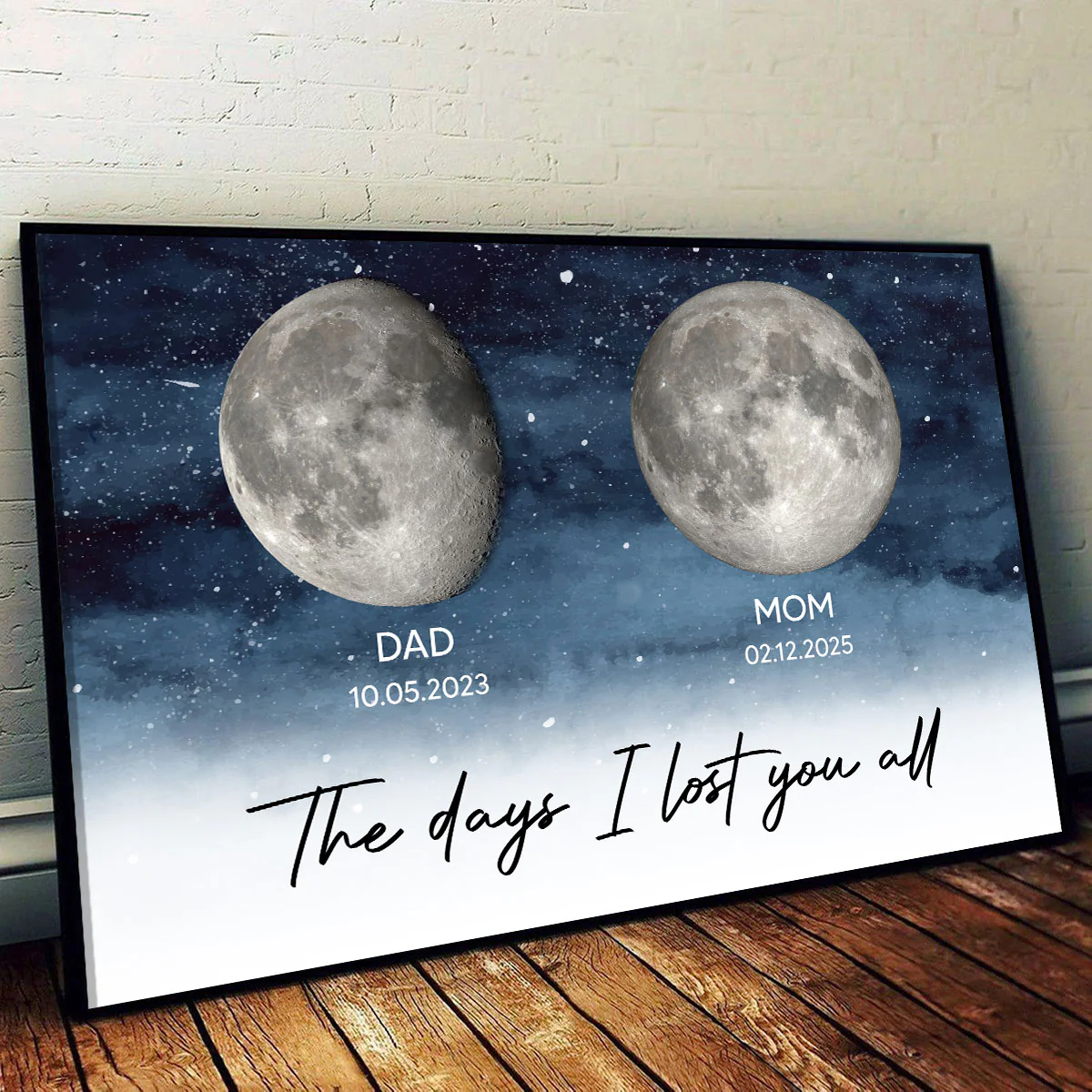 Starry Night Custom Date Moon Phase Dad Mom Memorial Personalized Poster, Rememberance Gift, Sympathy Gift - Image 3