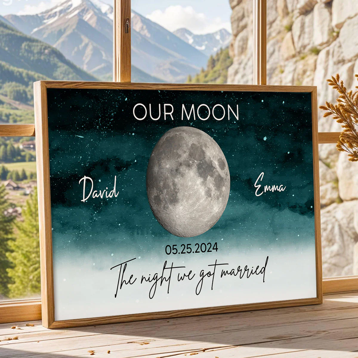 Starry Night Eternal Love Couple Custom Moon Phase Anniversary Date Personalized Poster - Image 6