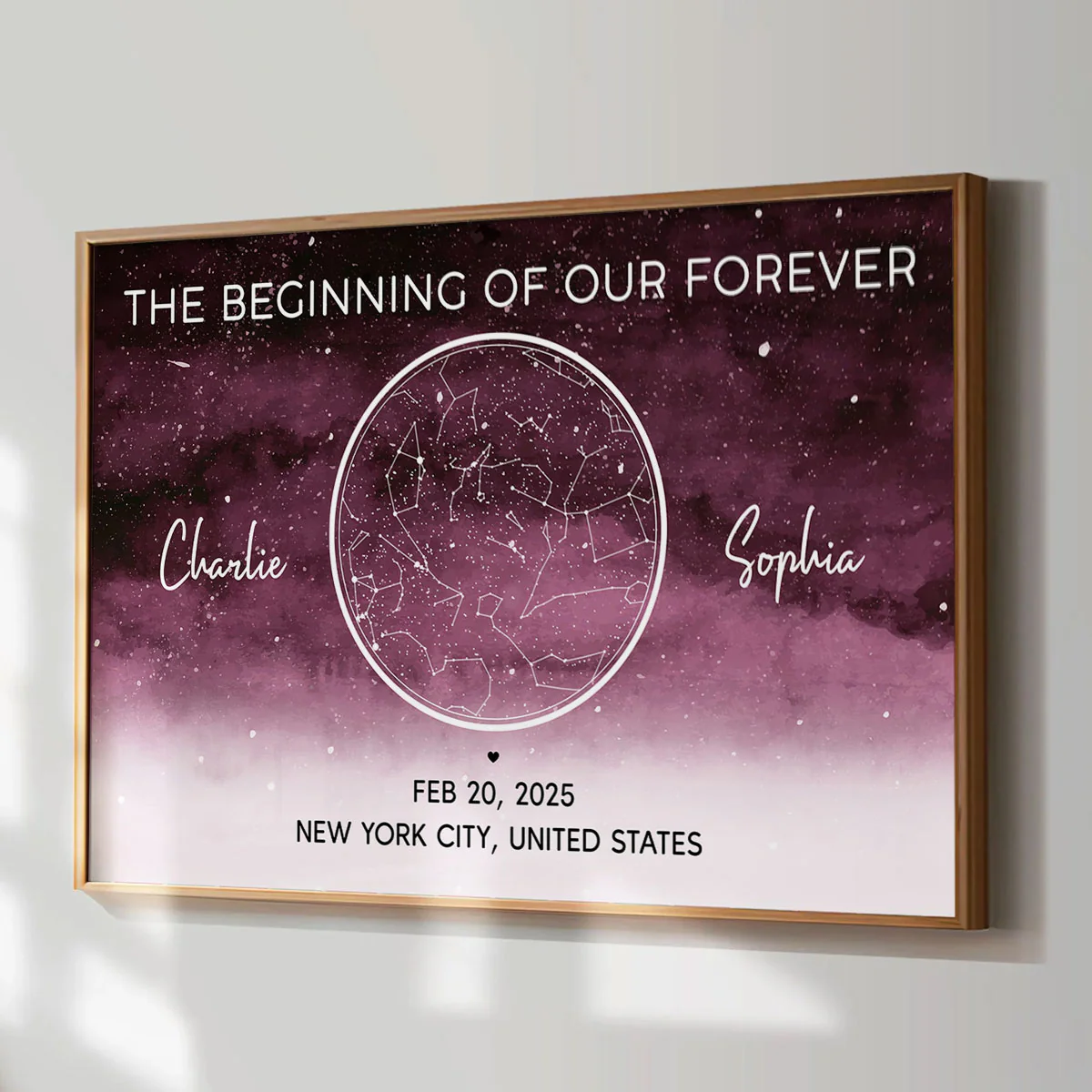 Starry Night Eternal Love Couple Custom Star Map Anniversary Date Personalized Poster| Anniversary Gift, Wedding Gift For Couple - Image 3