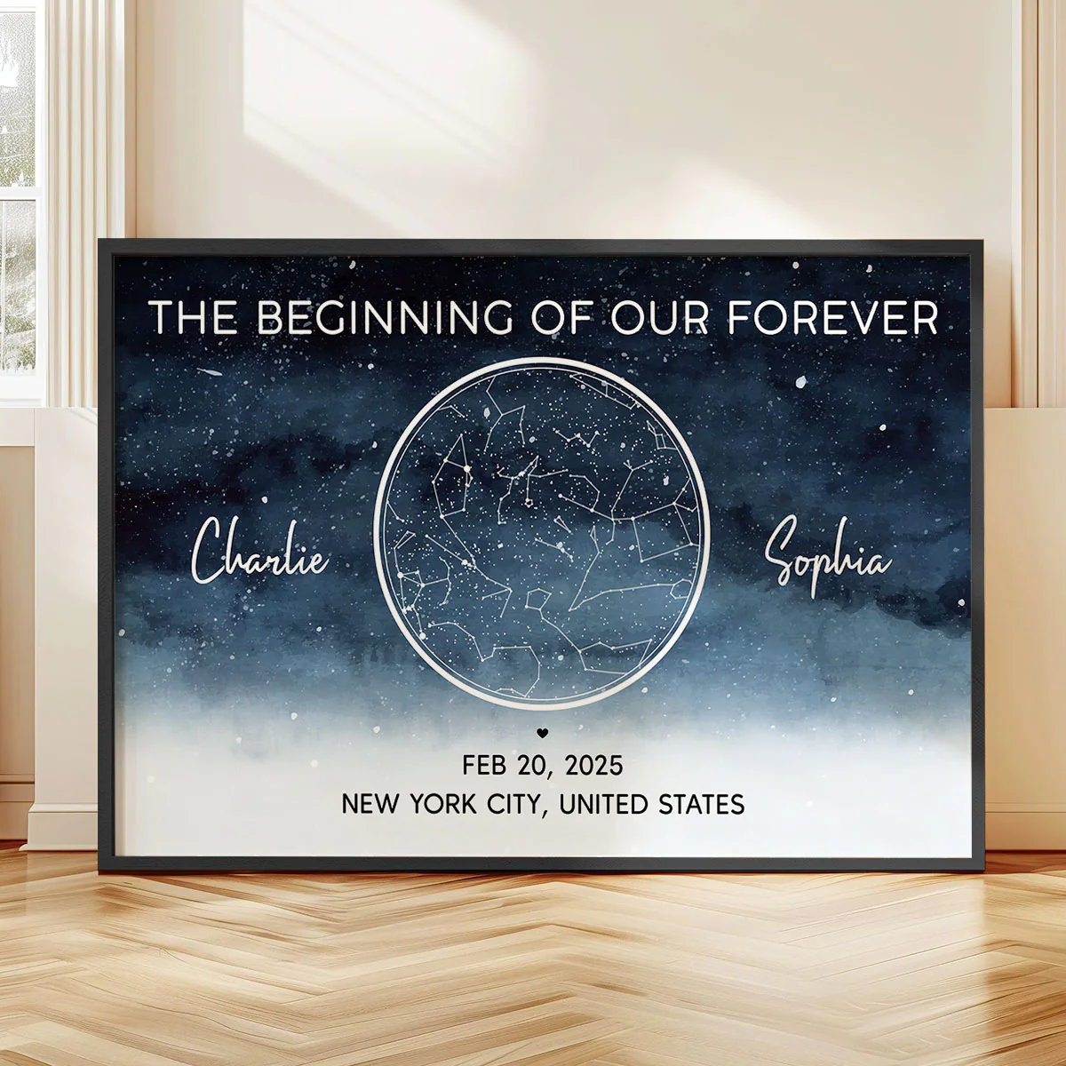 Starry Night Eternal Love Couple Custom Star Map Anniversary Date Personalized Poster| Anniversary Gift, Wedding Gift For Couple - Image 5