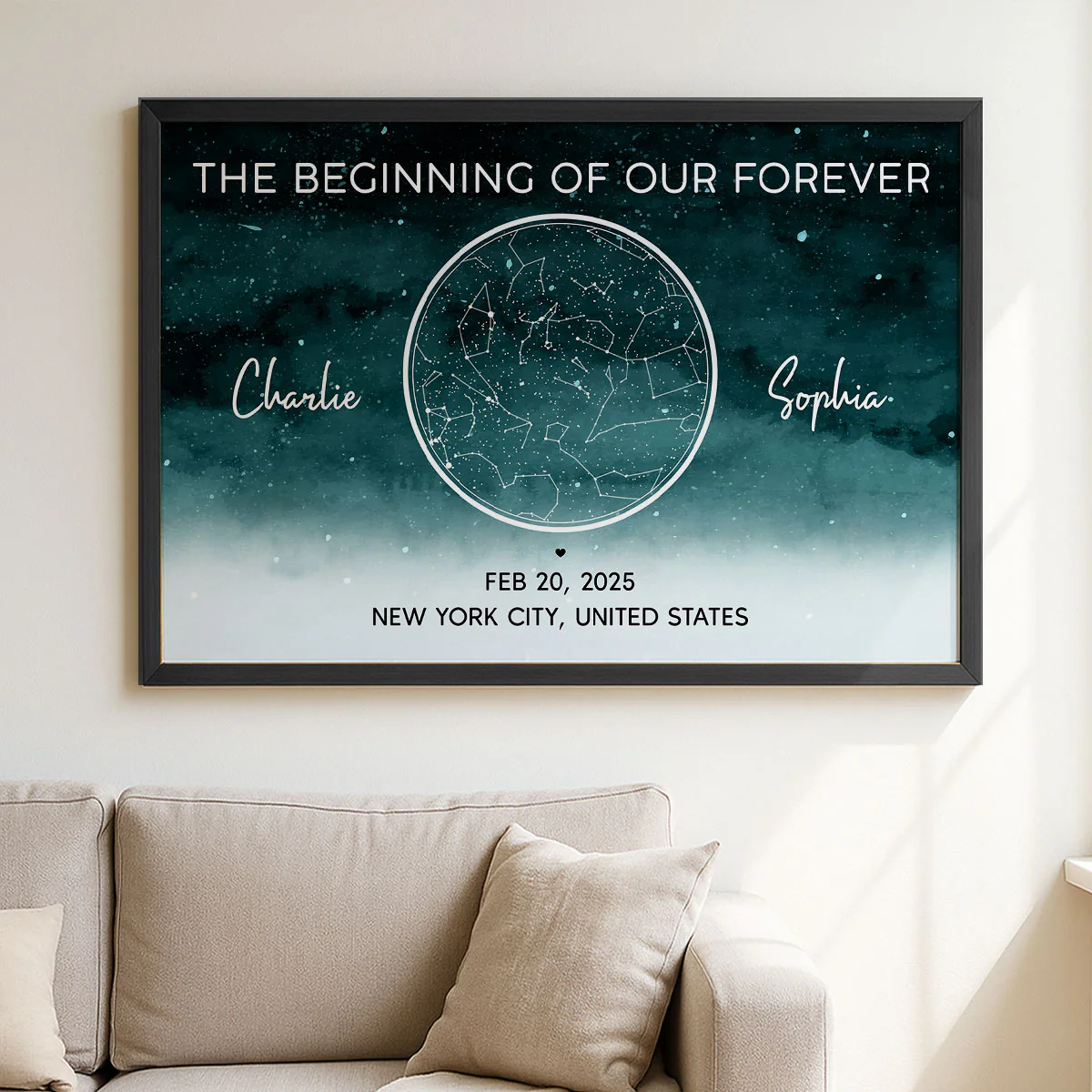 Starry Night Eternal Love Couple Custom Star Map Anniversary Date Personalized Poster| Anniversary Gift, Wedding Gift For Couple - Image 7