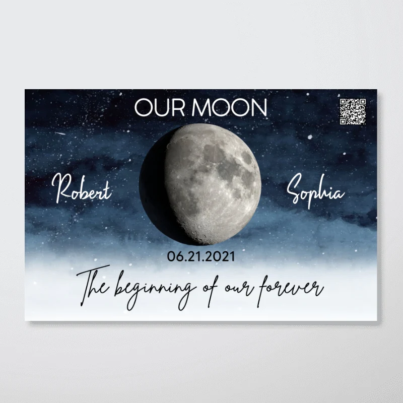 Starry Night Love Story Couple Custom Moon Phase Anniversary Date Personalized Poster, Anniversary Gift, Wedding Gift For Couple - Image 10
