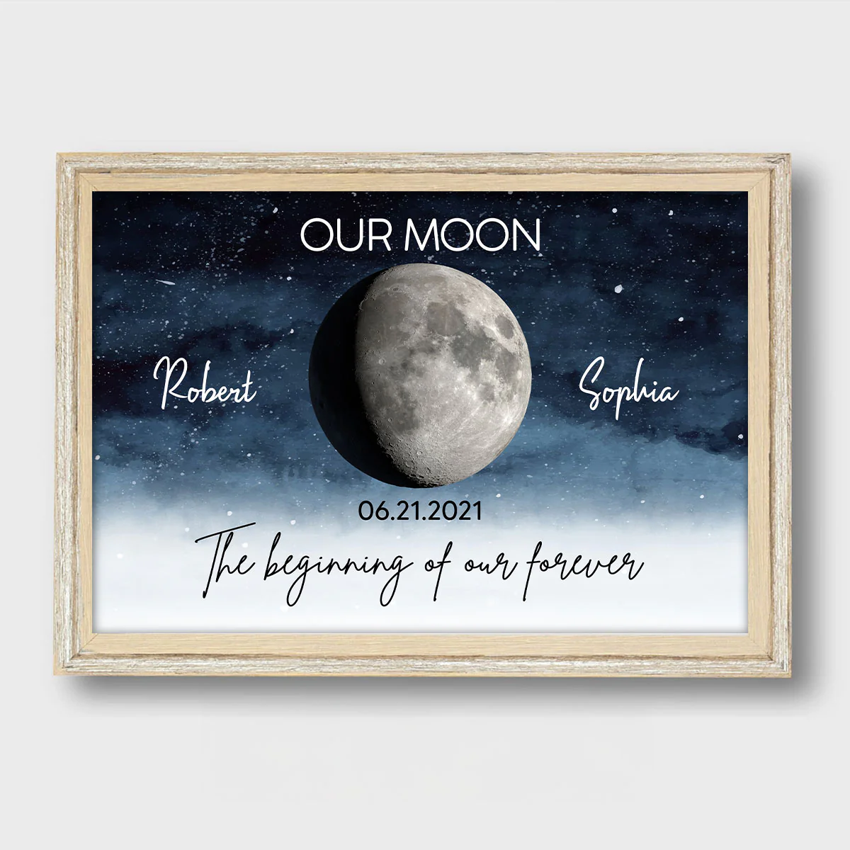Starry Night Love Story Couple Custom Moon Phase Anniversary Date Personalized Poster, Anniversary Gift, Wedding Gift For Couple - Image 6