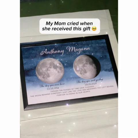 Starry Night Memorial Keepsake Lost Loved One Moon Phase Art Sympathy Gift Personalized Poster - Image 2