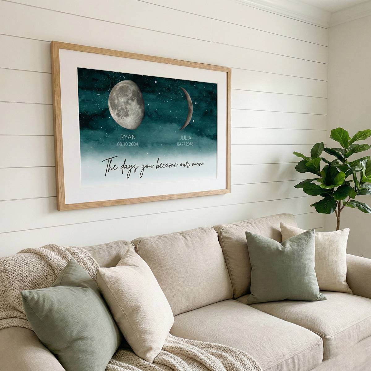 Starry Night The Day You Became MOM MUM Custom Title Nickname And Birth Moon Phase - Personalized Poster - Heartfelt Mother's Day Gift, Birthday Gift, For Mom, Wife, Grandma - Image 7
