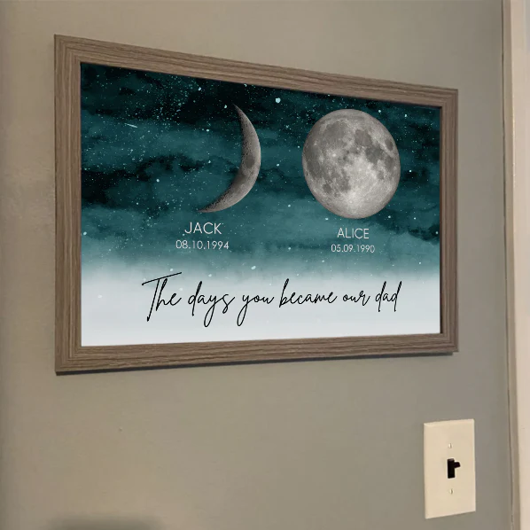 Starry Night The Day You Became MOM MUM Custom Title Nickname And Birth Moon Phase - Personalized Poster - Heartfelt Mother's Day Gift, Birthday Gift, For Mom, Wife, Grandma - Image 9