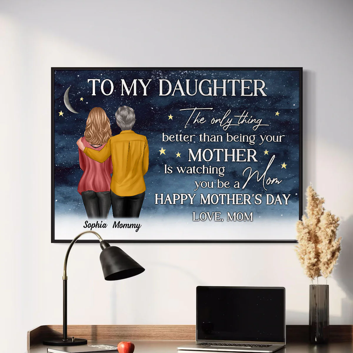 Starry Night To My Daughter From Mom Happy Mother's Day Personalized Poster, Heartfelt 2025 Gift For Daughter - Image 5
