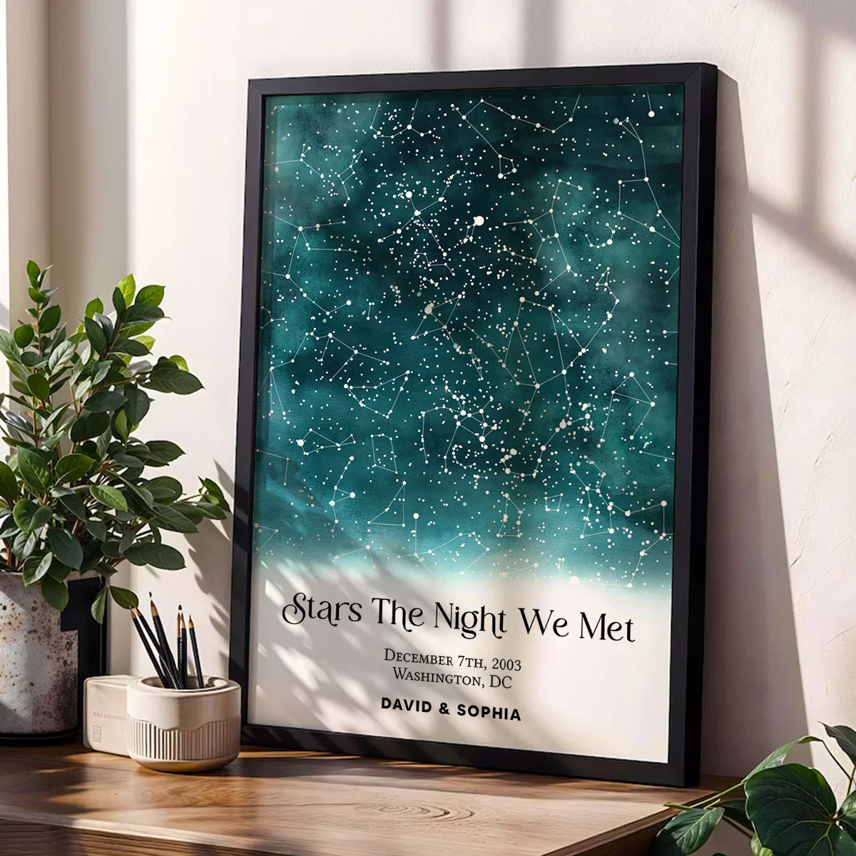 Stars The Night We Met, Unique Night Sky Map By Date & Location, Personalized Star Map Poster, Where It All Began Gift, Gift for him & for her - Image 9