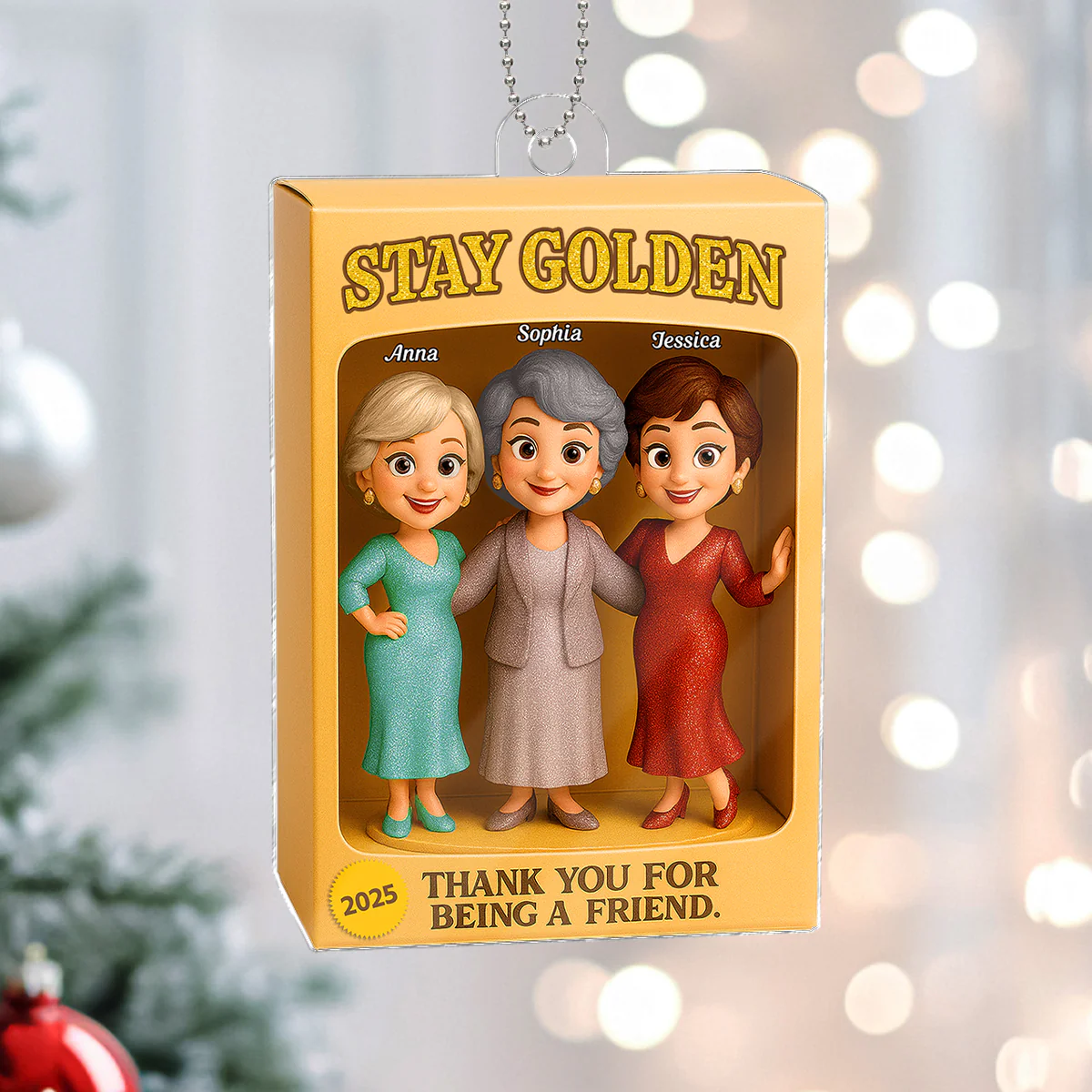 Stay Golden Thank You For Being A Friend Toy Box Style - Personalized Acrylic Ornament - Christmas Gift For Best Friends - Image 7