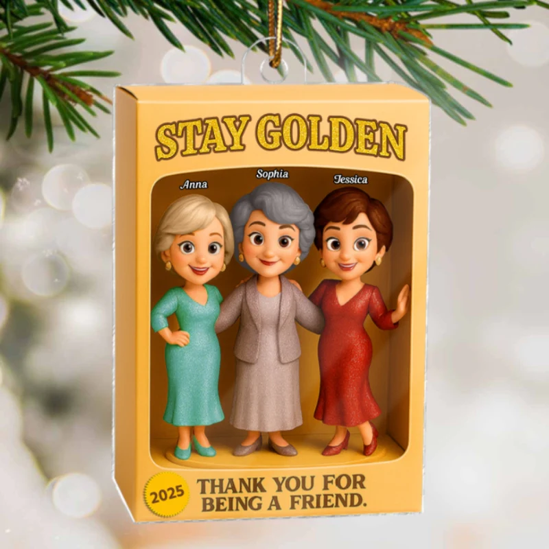 Stay Golden Thank You For Being A Friend Toy Box Style - Personalized Acrylic Ornament - Christmas Gift For Best Friends - Image 9
