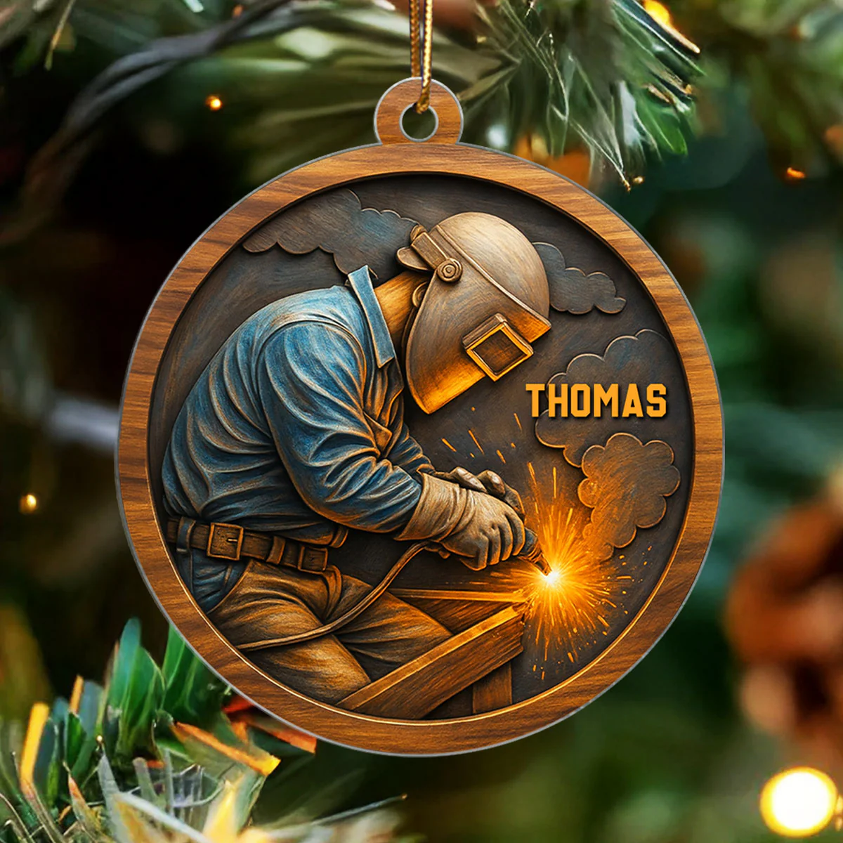 Strength, Sparks & Pride – Personalized Acrylic Ornament – Special Gift for Welders - Image 6