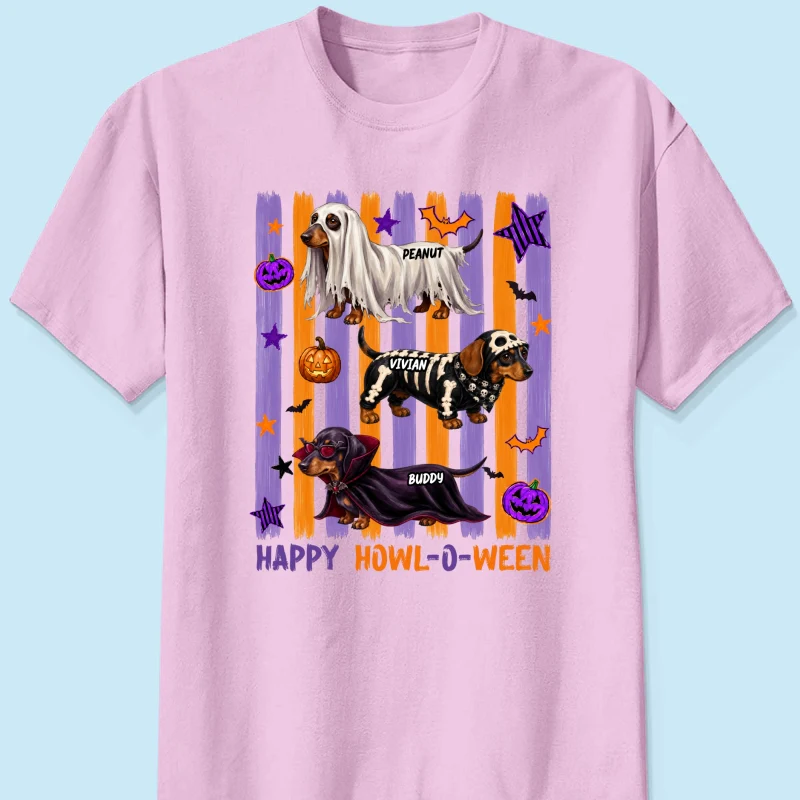 Striped Halloween Dachshund Ghost - Personalized Shirt - Halloween Gift For Dog Lovers - Image 13