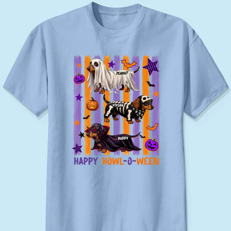 Striped Halloween Dachshund Ghost - Personalized Shirt - Halloween Gift For Dog Lovers - Image 14