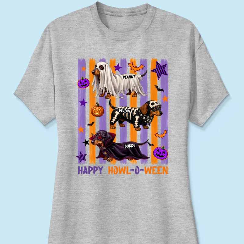 Striped Halloween Dachshund Ghost - Personalized Shirt - Halloween Gift For Dog Lovers - Image 16
