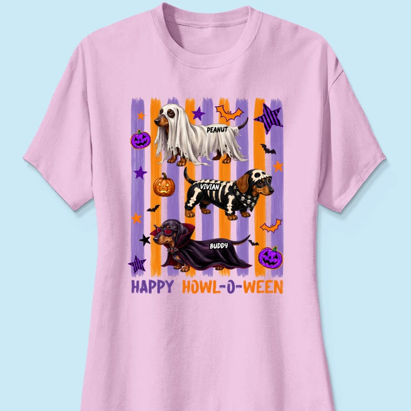 Striped Halloween Dachshund Ghost - Personalized Shirt - Halloween Gift For Dog Lovers - Image 17