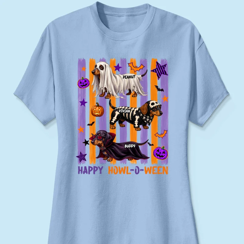 Striped Halloween Dachshund Ghost - Personalized Shirt - Halloween Gift For Dog Lovers - Image 18