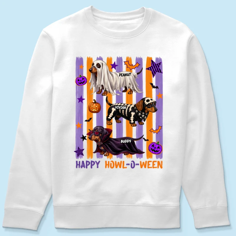 Striped Halloween Dachshund Ghost - Personalized Shirt - Halloween Gift For Dog Lovers - Image 19