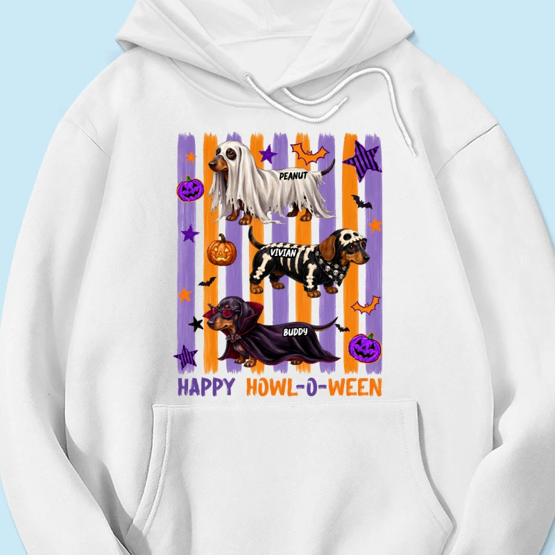 Striped Halloween Dachshund Ghost - Personalized Shirt - Halloween Gift For Dog Lovers - Image 23