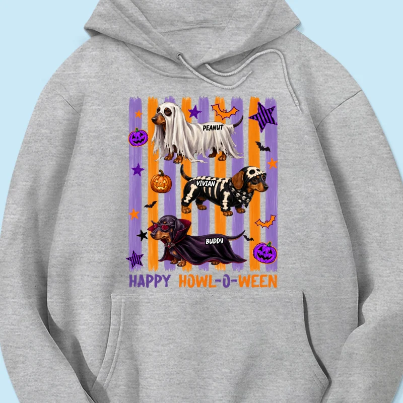 Striped Halloween Dachshund Ghost - Personalized Shirt - Halloween Gift For Dog Lovers - Image 24