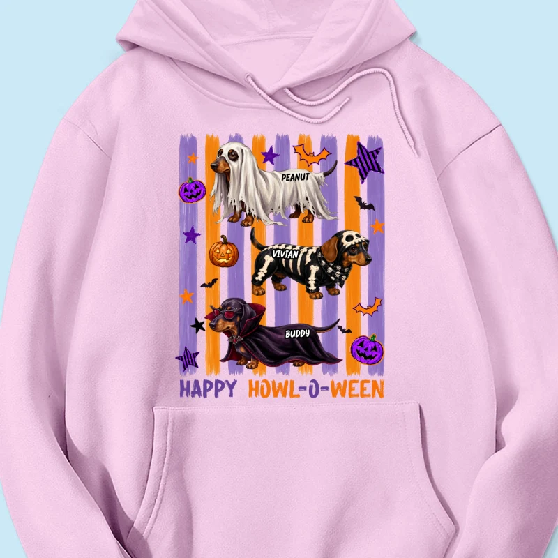 Striped Halloween Dachshund Ghost - Personalized Shirt - Halloween Gift For Dog Lovers - Image 25
