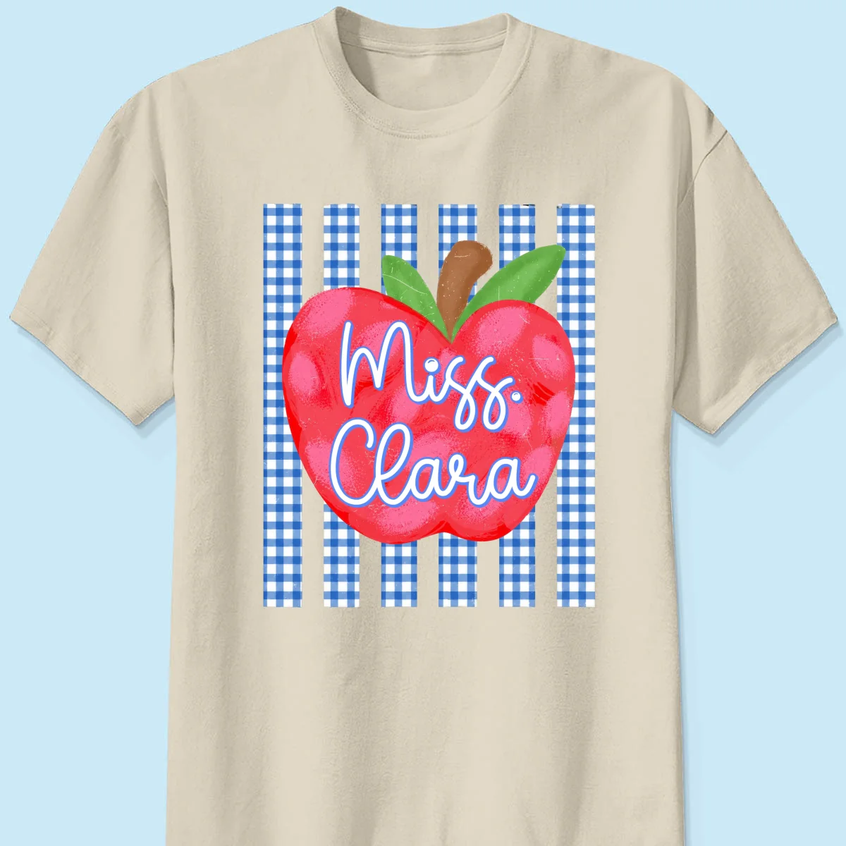 Striped Teacher Apple Custom Name - Personalized Shirt - Back To School Gift for Teachers - Image 10