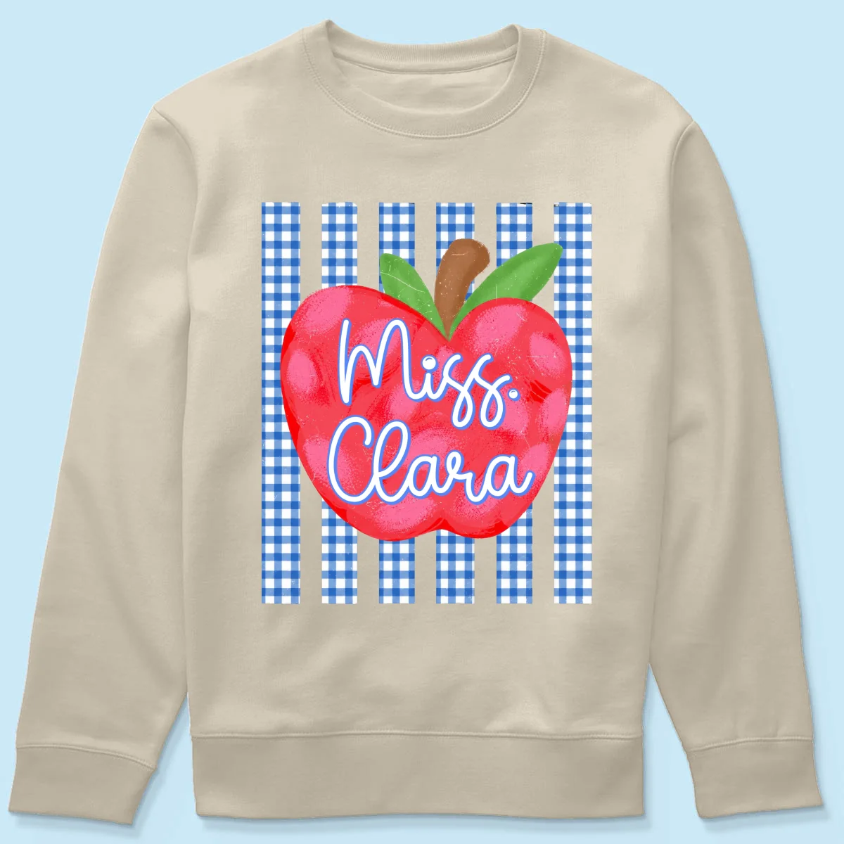 Striped Teacher Apple Custom Name - Personalized Shirt - Back To School Gift for Teachers - Image 28
