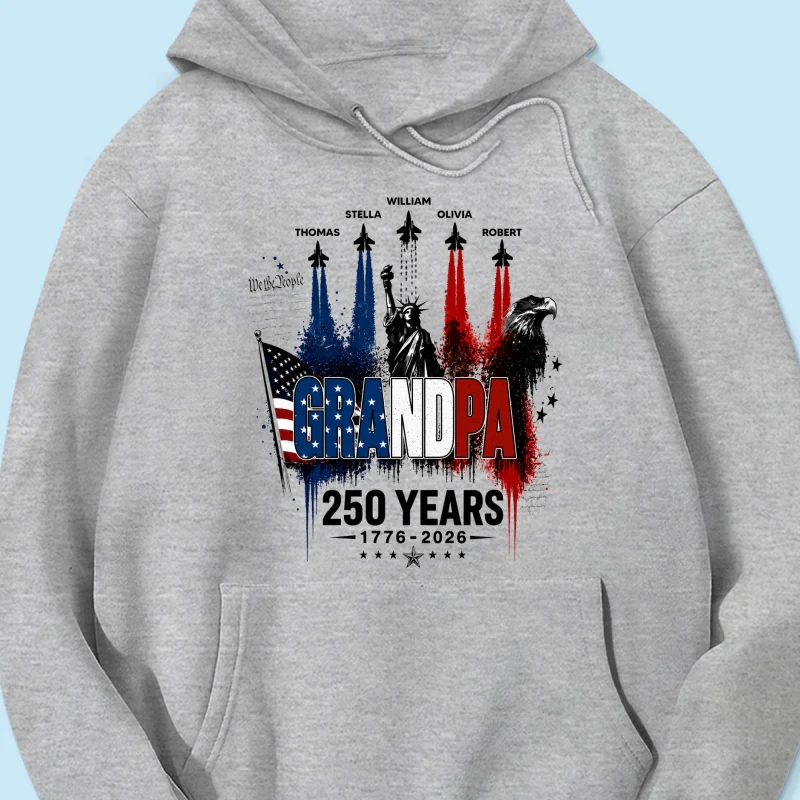 Strong Proud Grandpa Jet Fighter America 250th Anniversary - Personalized Shirt - Father's Day Gift For Dad, Grandpa - Image 17