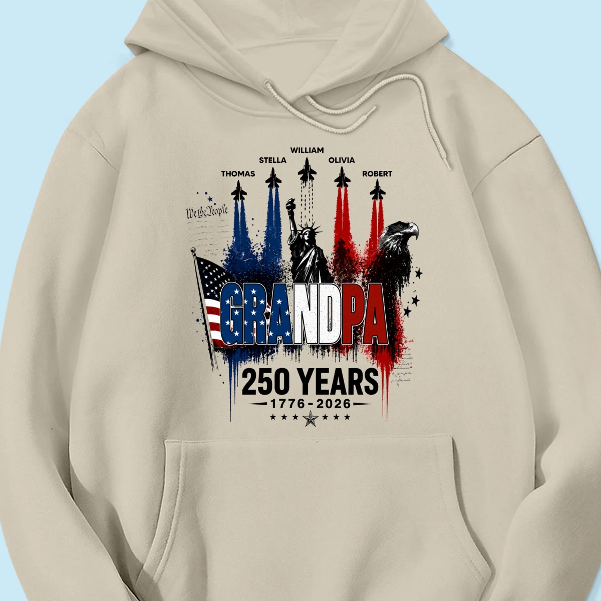 Strong Proud Grandpa Jet Fighter America 250th Anniversary - Personalized Shirt - Father's Day Gift For Dad, Grandpa - Image 19