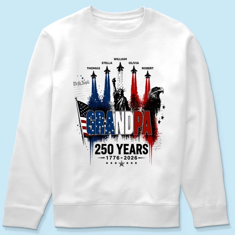 Strong Proud Grandpa Jet Fighter America 250th Anniversary - Personalized Shirt - Father's Day Gift For Dad, Grandpa - Image 20