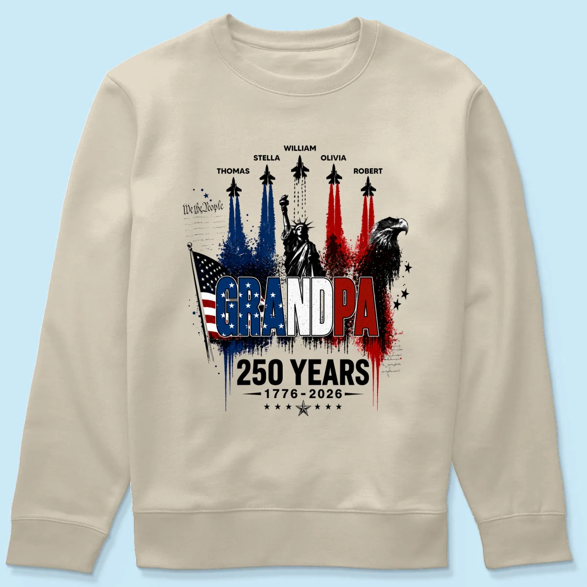Strong Proud Grandpa Jet Fighter America 250th Anniversary - Personalized Shirt - Father's Day Gift For Dad, Grandpa - Image 22